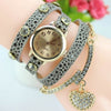 Luxury Heart Pendant Bracelet Wristwatch