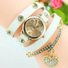 Luxury Heart Pendant Bracelet Wristwatch