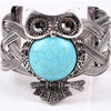 Style Silver Bangle Bracelet Owl Shape Round