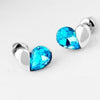 Ocean Blue Double Heart Stud Earring